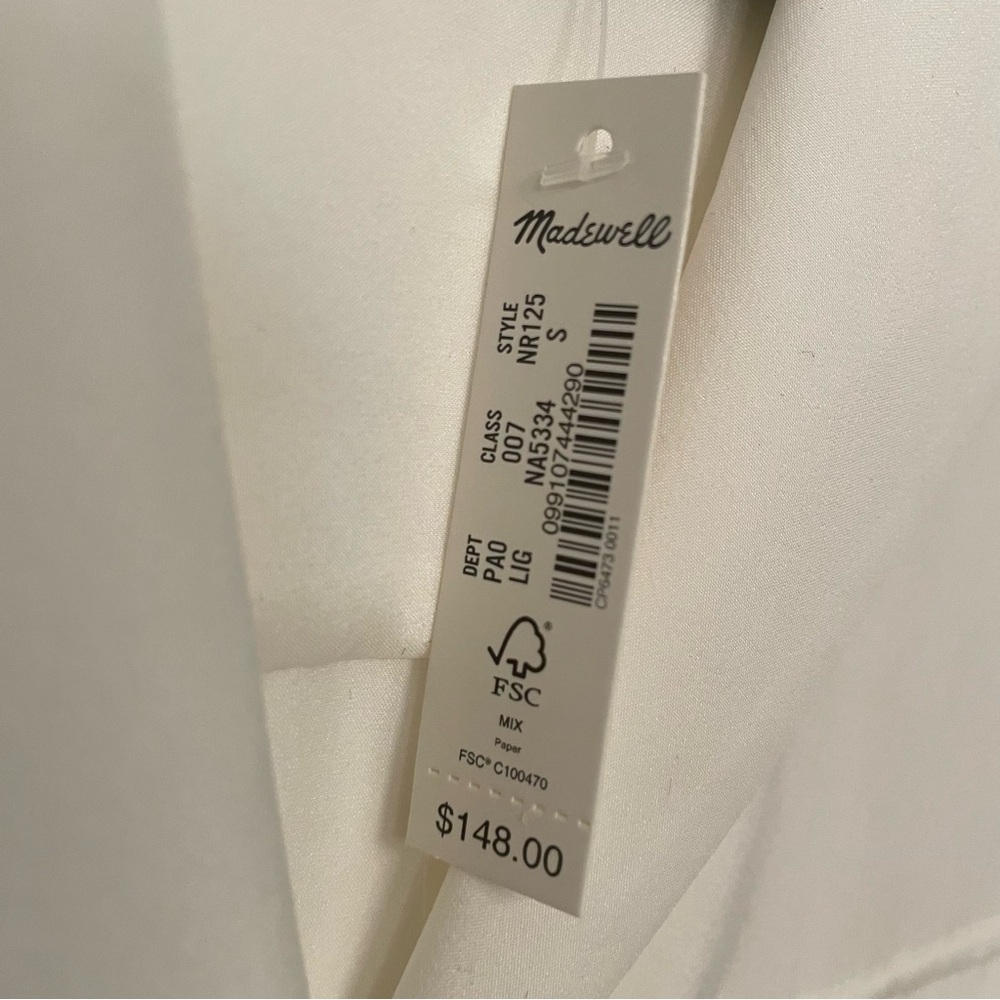 NWT! Madewell Silk Drapey Patch-Pocket Sleeveless Shirt | Lighthouse | Small - Picture 10 of 13